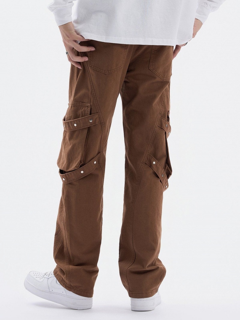 Jean Aelfric Eden Button Web Cargo Pants Marron | PRV-29416039